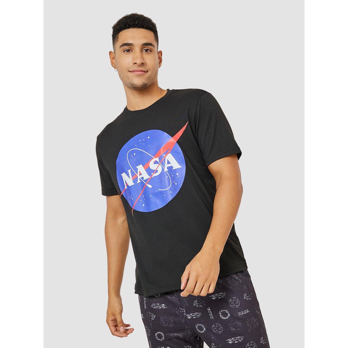 Styli Unwind NASA Character Graphic Short Sleeve T-Shirt & Pyjama Set-men-clothing-nightwear-sets-image-2