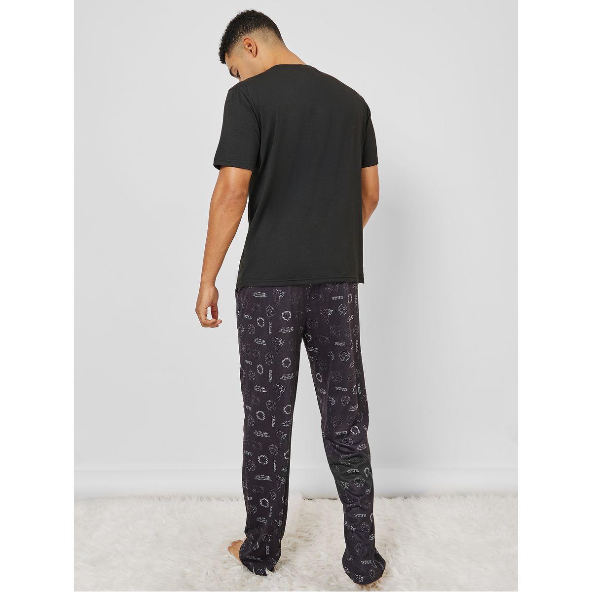 Styli Unwind NASA Character Graphic Short Sleeve T-Shirt & Pyjama Set-men-clothing-nightwear-sets-image-5