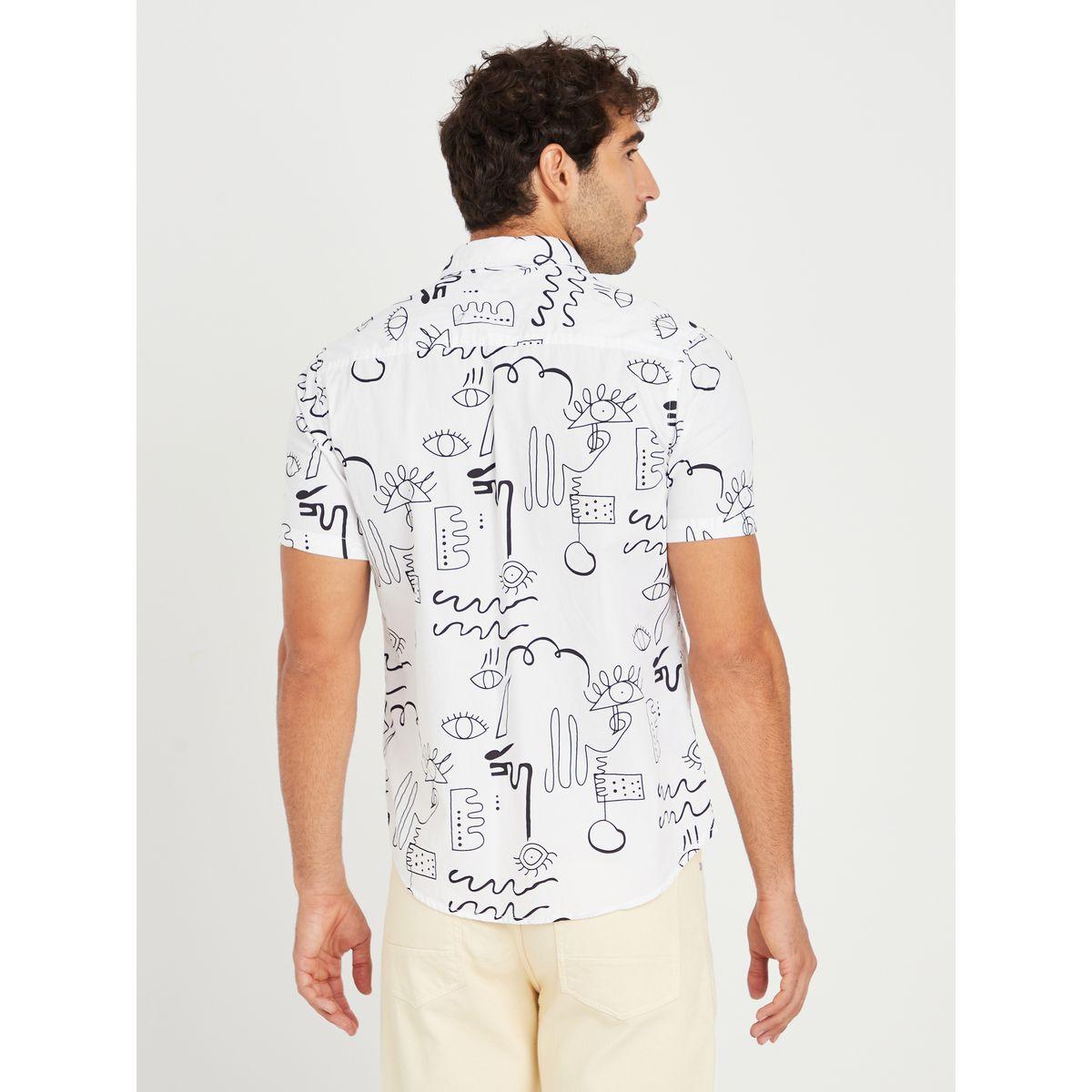 قميص بقصة عادية واكمام قصيرة-men-clothing-shirts-image-4