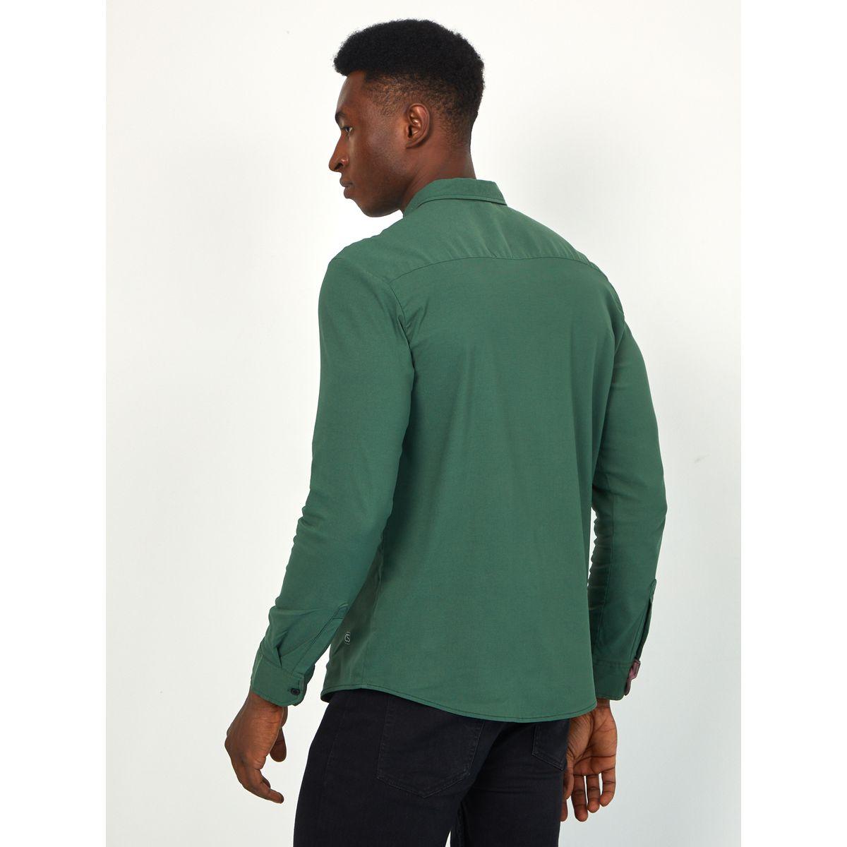 قميص سادة بقصة سليم فت-men-clothing-shirts-image-1