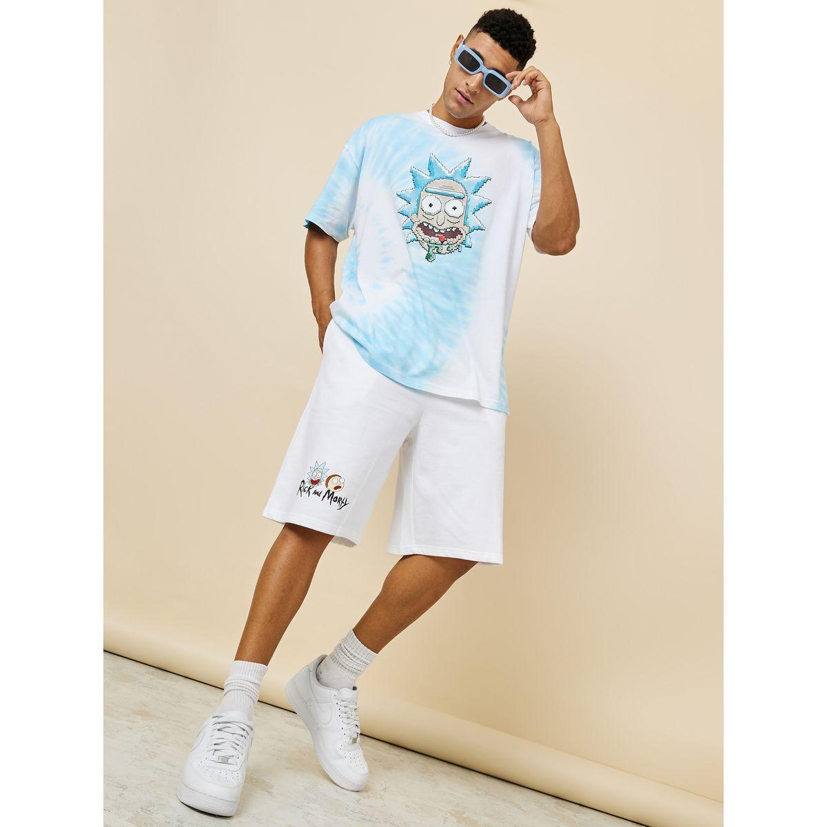 Styli Rick and Morty Character Hem Placement Print Oversized Shorts-men-clothing-bottoms-shorts-image-2