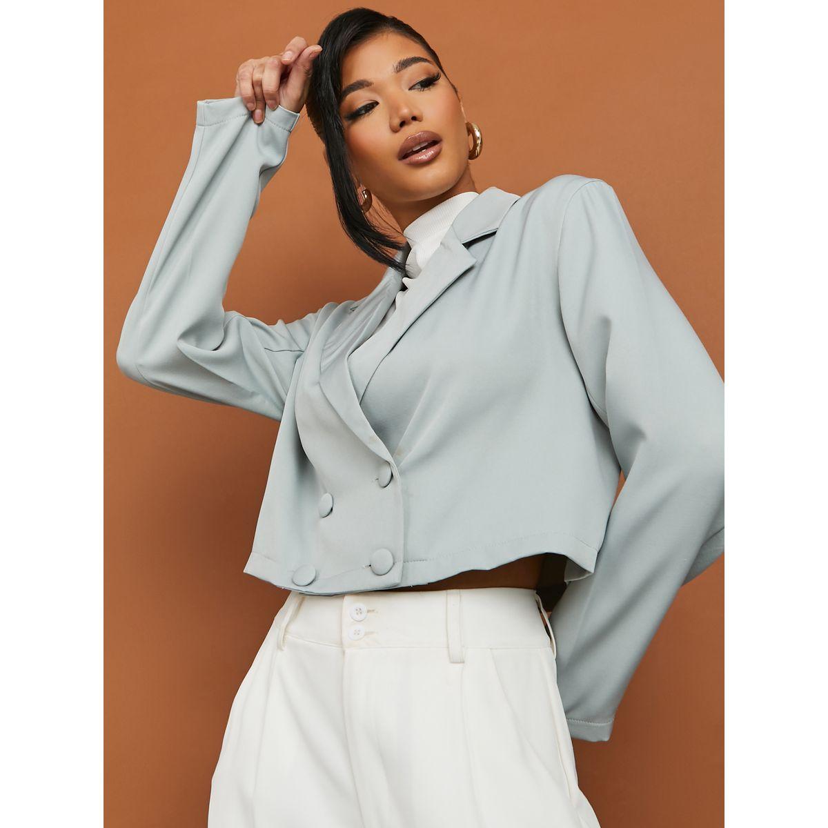 Styli Cropped Length Double Breasted Boxy Blazer-women-clothing-coatsandjackets-blazers-image-1