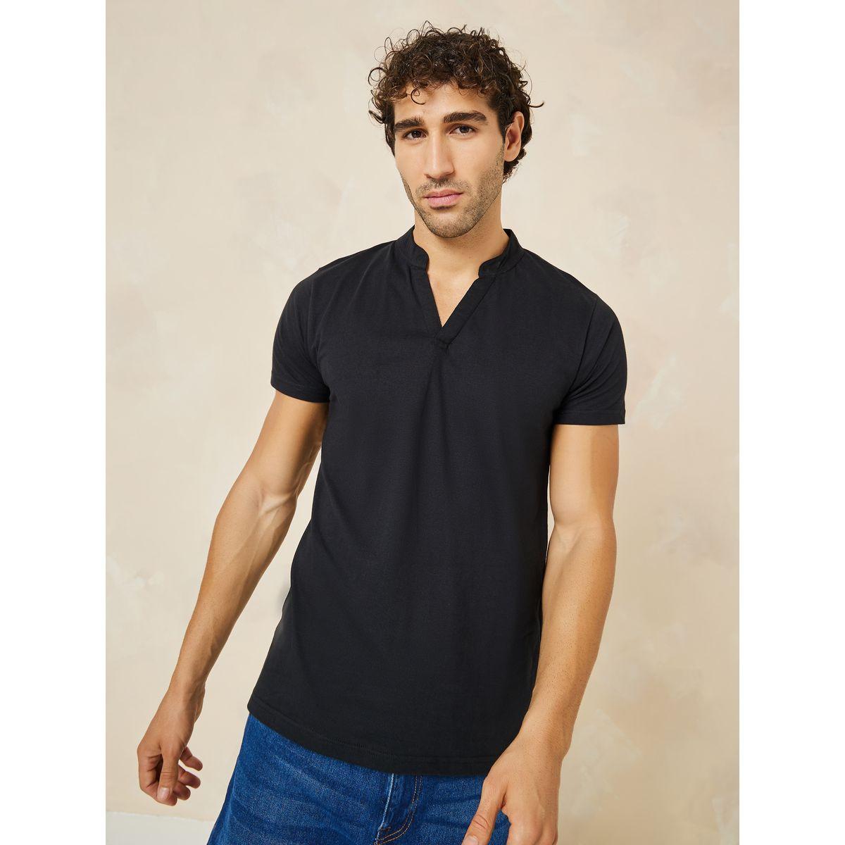 Styli Mandarin Collar Slim Fit Polo T-shirt-men-clothing-tshirtsandpolos-polos-image-1