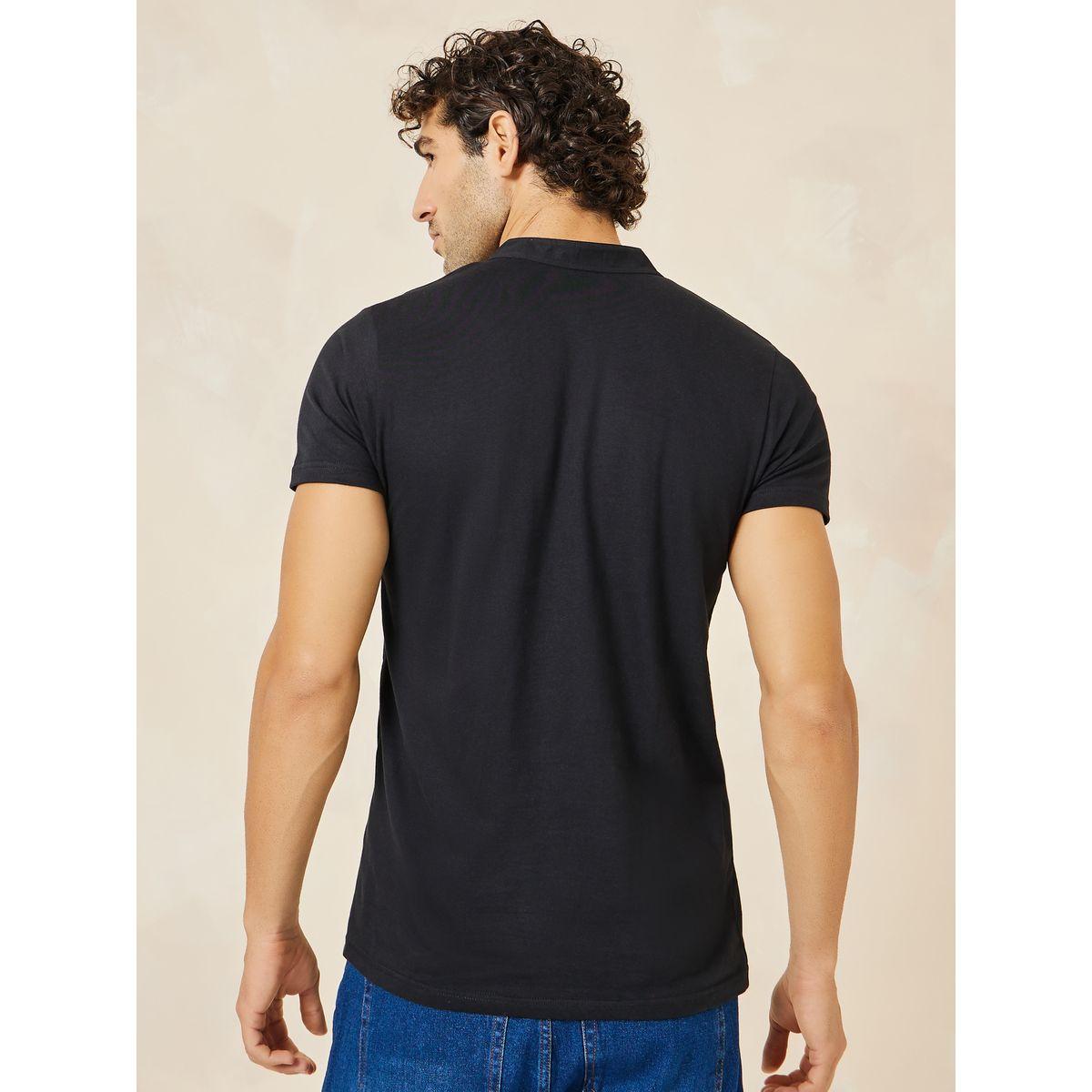 Styli Mandarin Collar Slim Fit Polo T-shirt-men-clothing-tshirtsandpolos-polos-image-4
