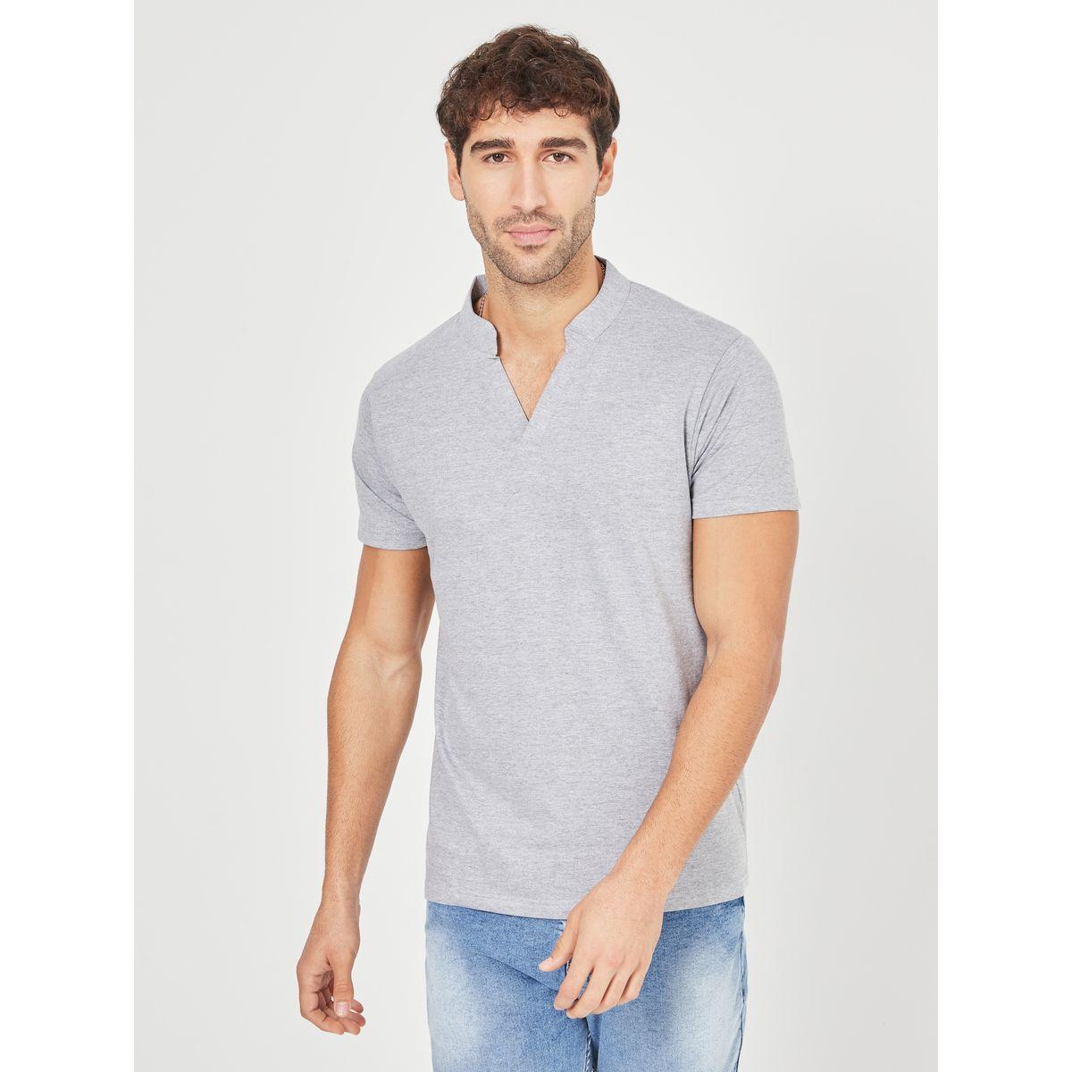 Styli Mandarin Collar Solid Slim Fit Polo T-shirt-men-clothing-tshirtsandpolos-polos-image-1