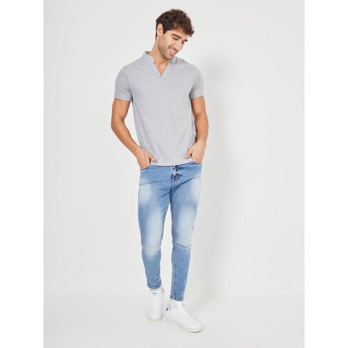 Styli Mandarin Collar Solid Slim Fit Polo T-shirt-men-clothing-tshirtsandpolos-polos-image-2