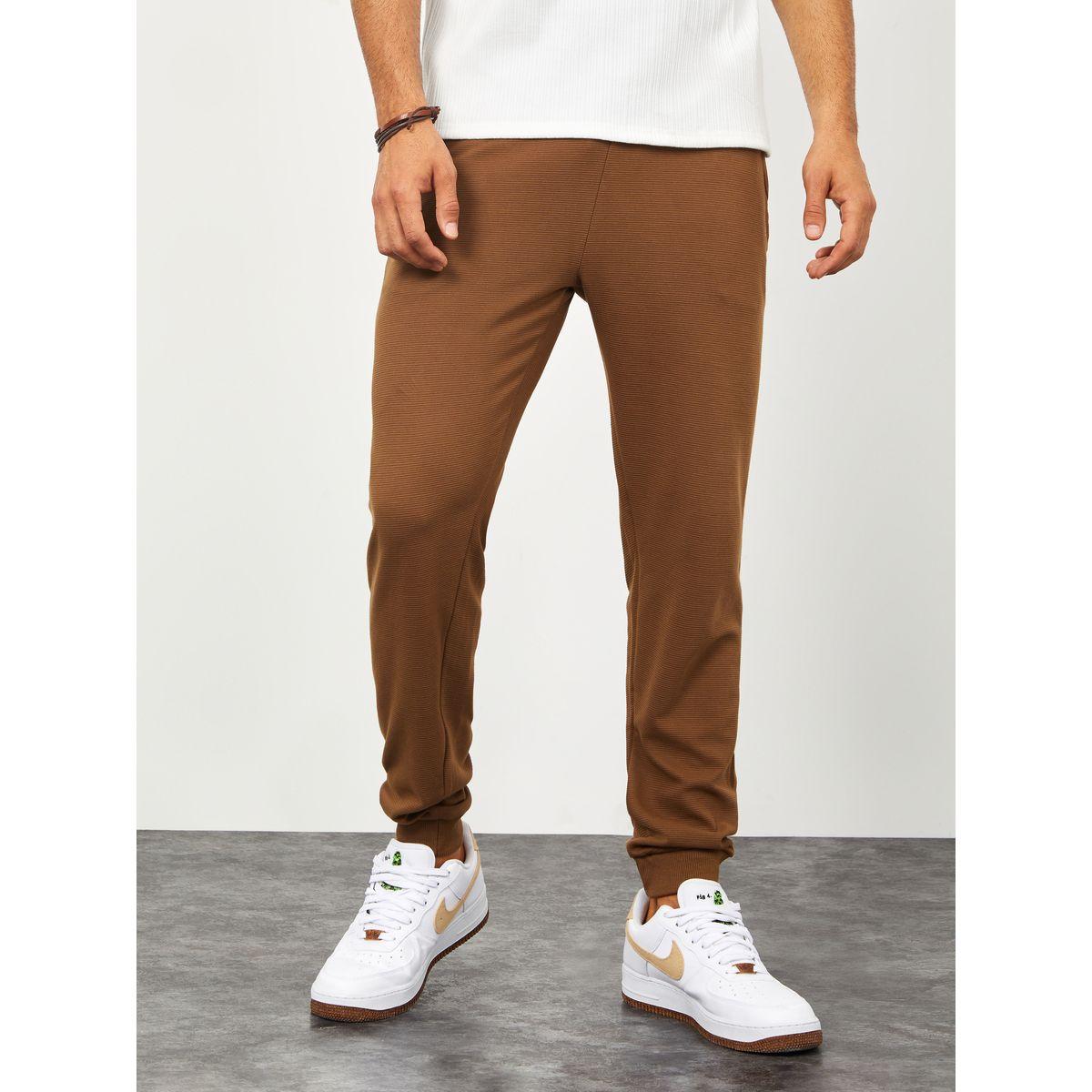 Styli Ribbed Knit Cuffed Jogger with Side Pocket-men-clothing-bottoms-joggers-image-1