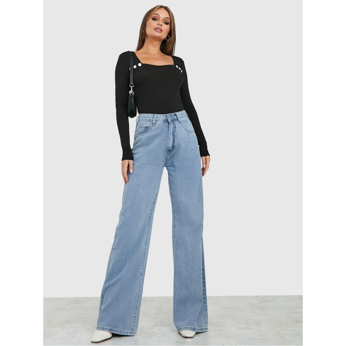 بودي سوت محبوك بياقة واسعة-women-clothing-tshirts-image-2