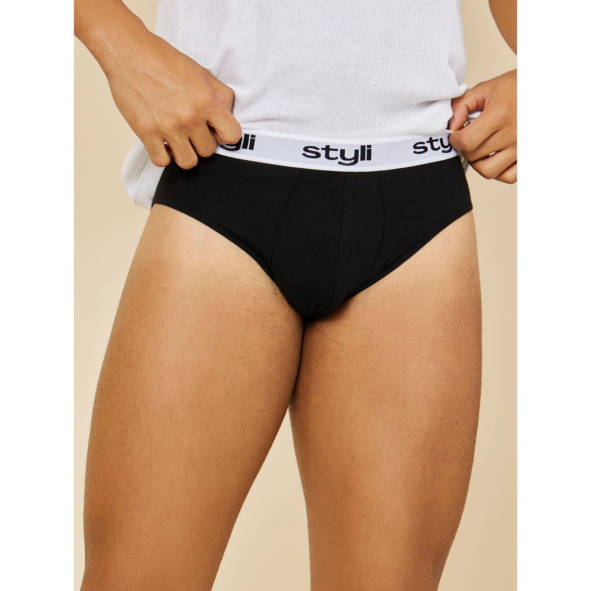 Styli Pack of 2 - Logo Printed Waistband Briefs-men-clothing-innerwear-underwear-image-3