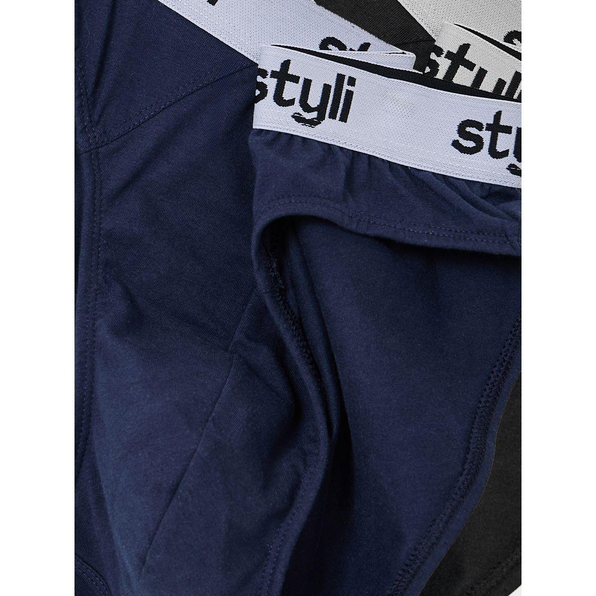 Styli Unwind Pack of 2 - Logo Print Waistband Briefs-men-clothing-innerwear-underwear-image-4
