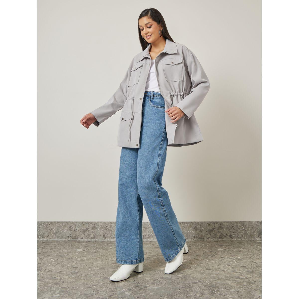 جاكيت بقصة واسعة وياقة عالية-women-winterwear-coatsandjackets-jackets-image-2