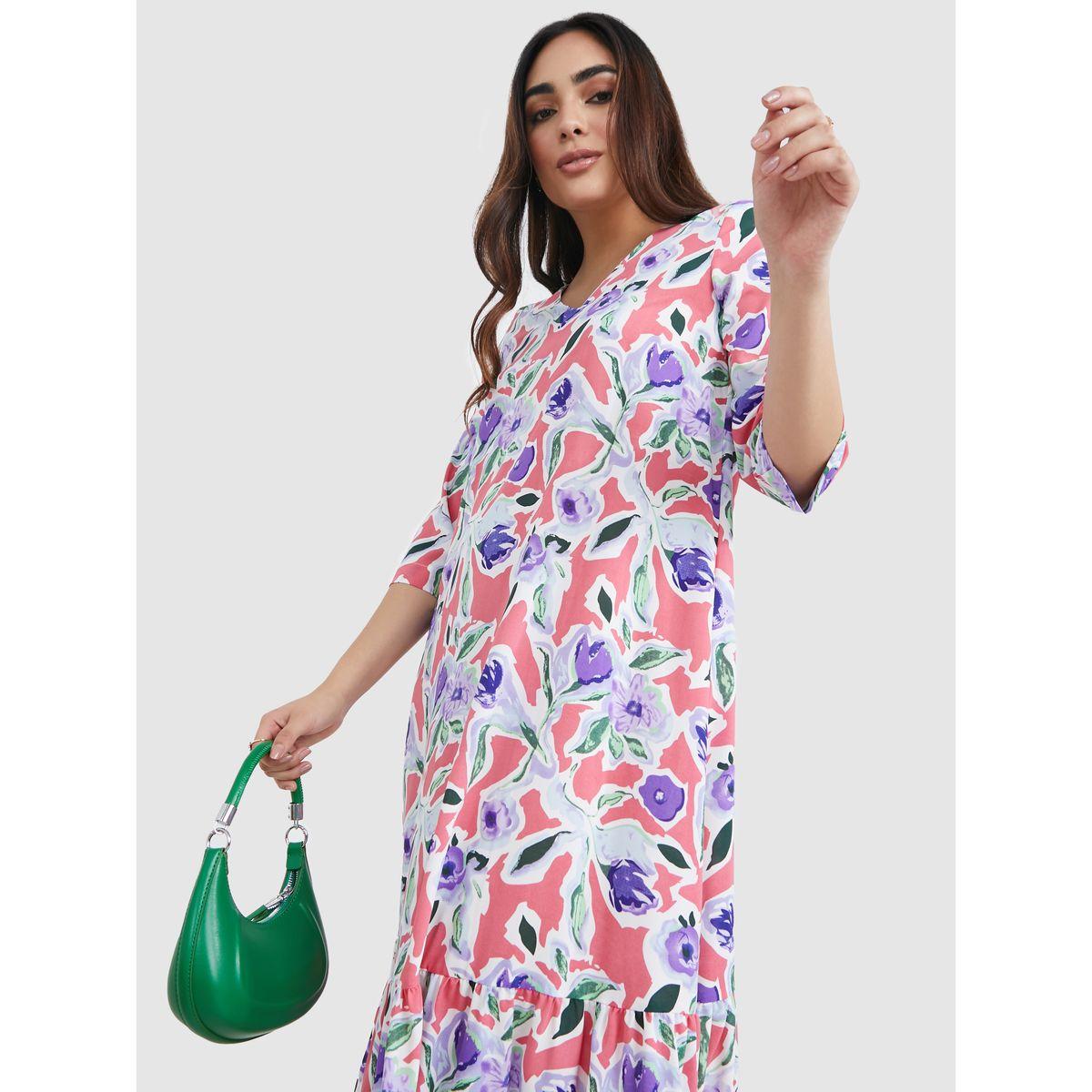 فستان طويل مطبع بزهور-women-clothing-dresses-image-2