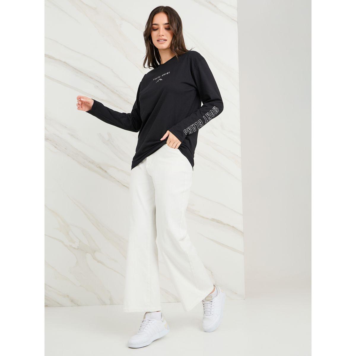 تيشيرت واسع مطبع بكتابة-women-clothing-tshirts-image-2