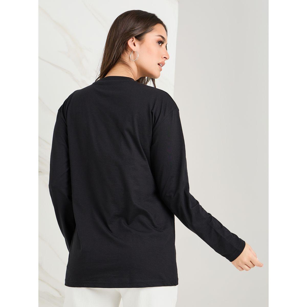 Styli Oversized Piste Noire Slogan Longline T-Shirt-women-clothing-tshirts-image-5