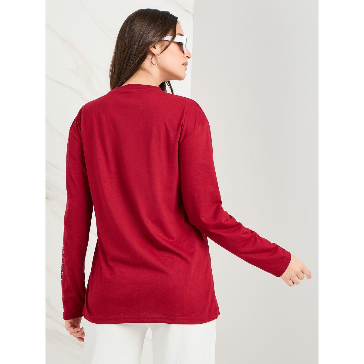 تيشيرت واسع مطبع بكتابة-women-clothing-tshirts-image-5