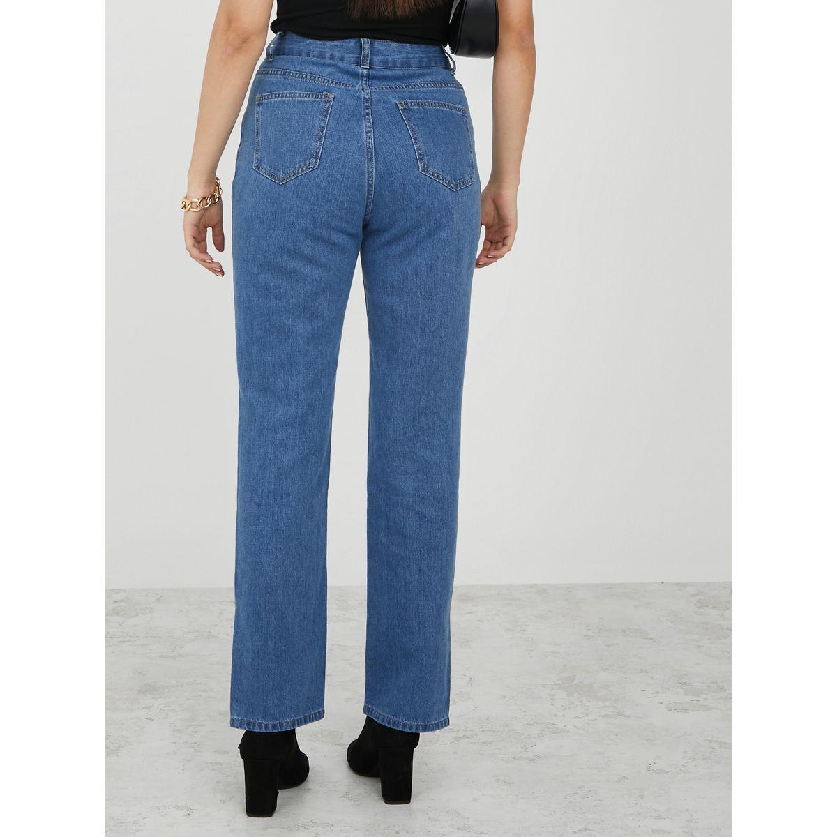 Styli High Rise Spilt Hem Straight Leg Jeans-women-clothing-bottoms-jeans-image-4