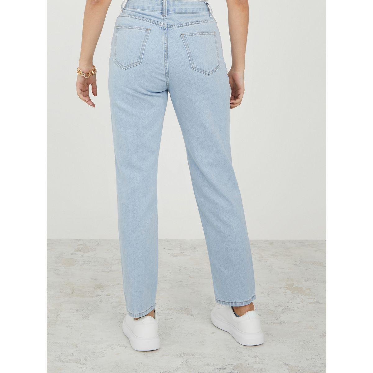 جينز بقصة مستقيمة وخصر عالي-women-clothing-bottoms-jeans-image-4
