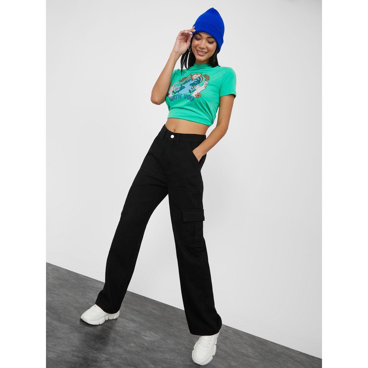 Styli High Waist Cargo Pocket Jeans-women-clothing-bottoms-jeans-image-2