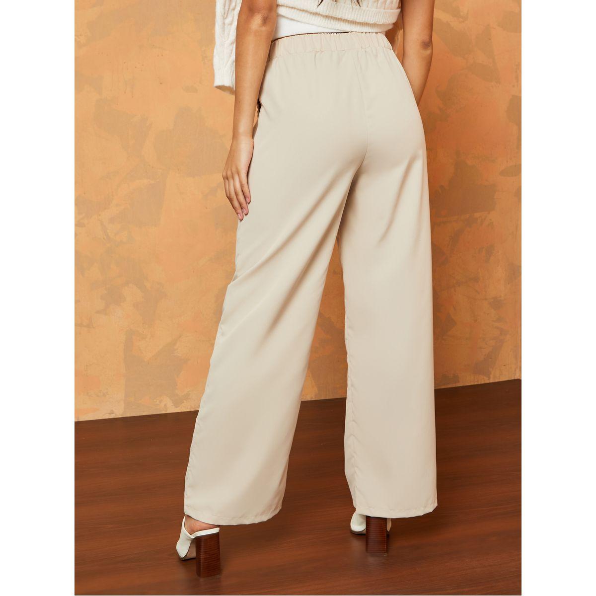 بنطال بقصة واسعة وخصر مطاطي-women-clothing-bottoms-trousers-image-4