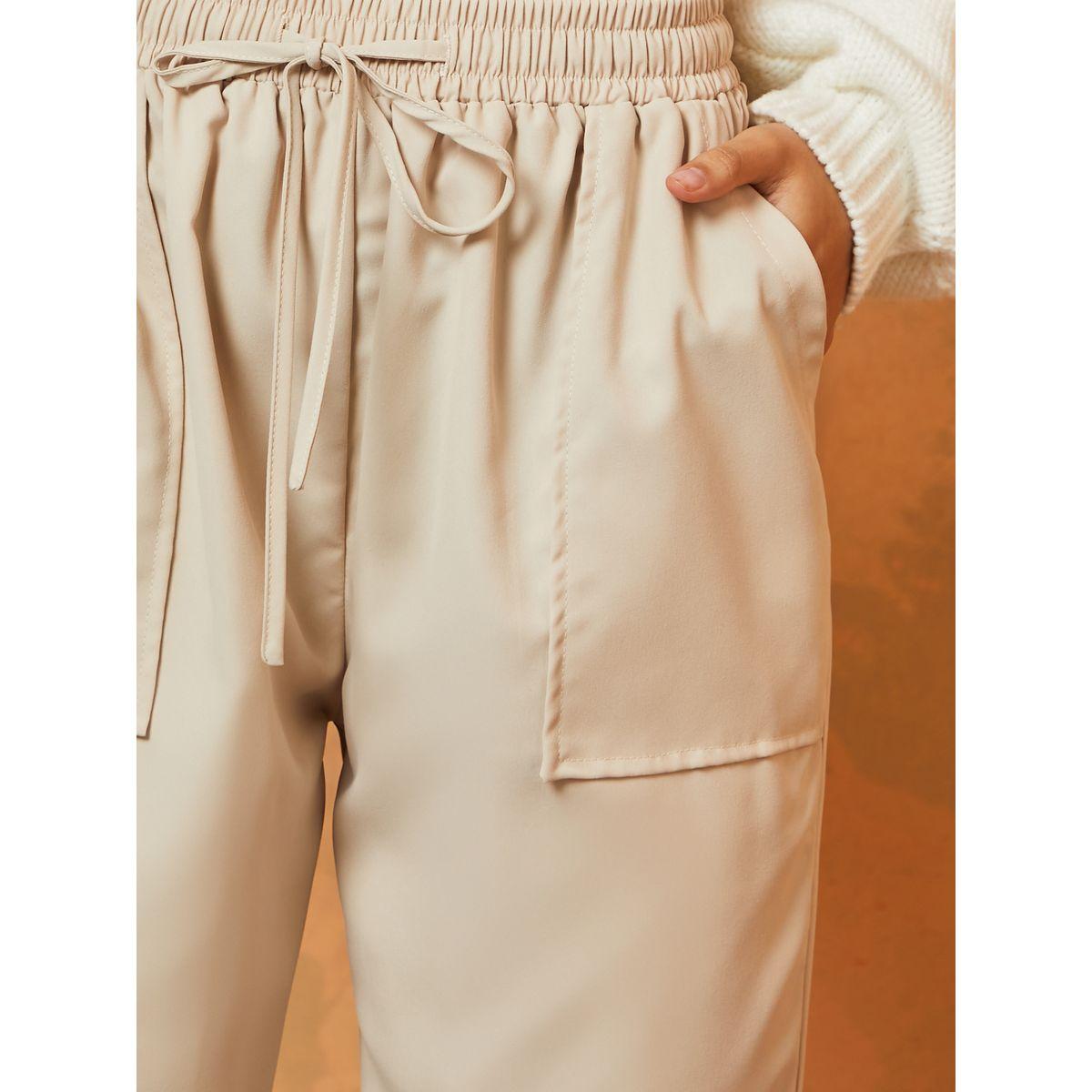 بنطال بقصة مستقيمة وأربطة خصر-women-clothing-bottoms-trousers-image-3
