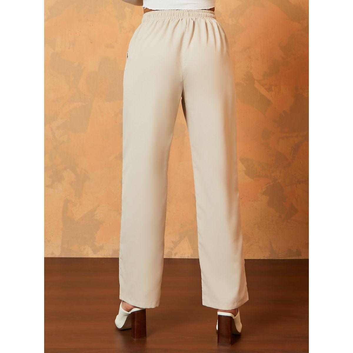 Styli Drawstring Waistband Straight Leg Trouser -women-clothing-bottoms-trousers-image-4