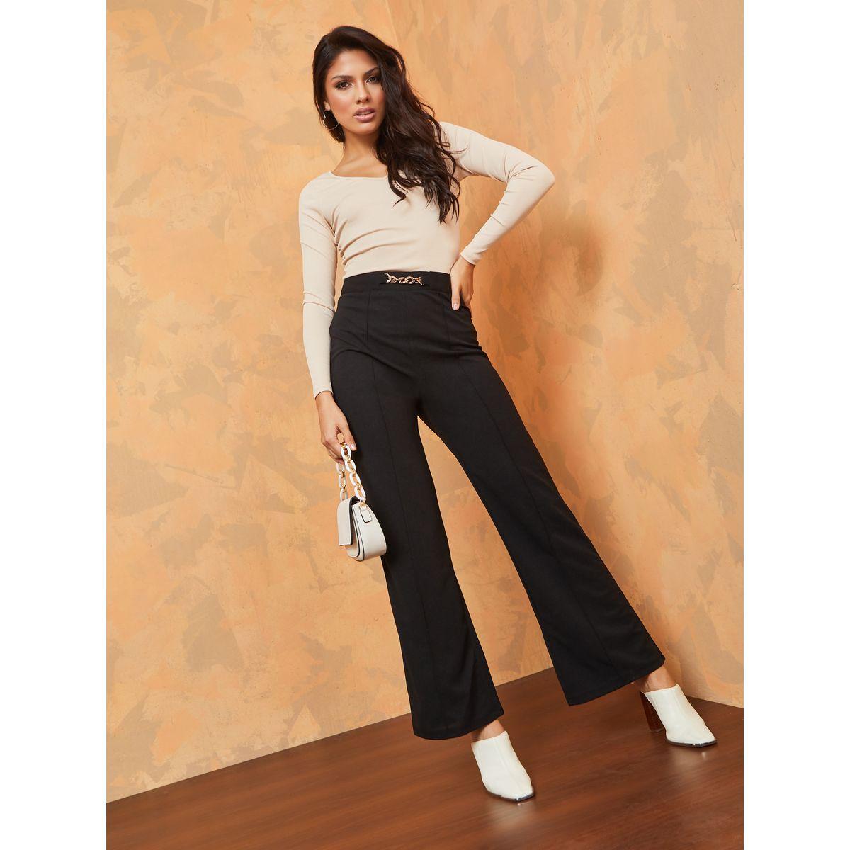 بنطال بقصة واسعة وخصر عالي-women-clothing-bottoms-trousers-image-2