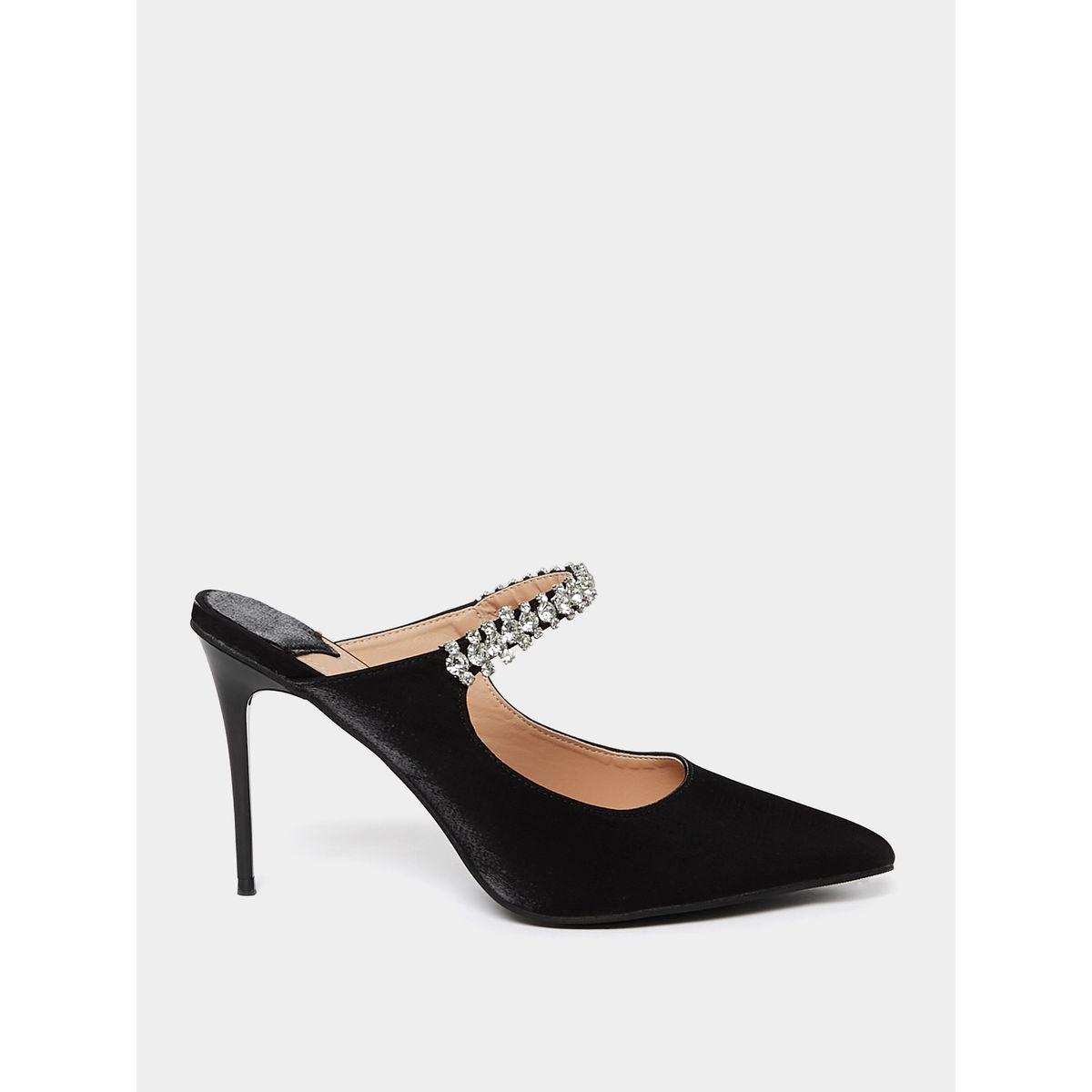 Styli Embellished Rhinestone Detail Pointed Toe Pumps-women-shoes-heels-image-1
