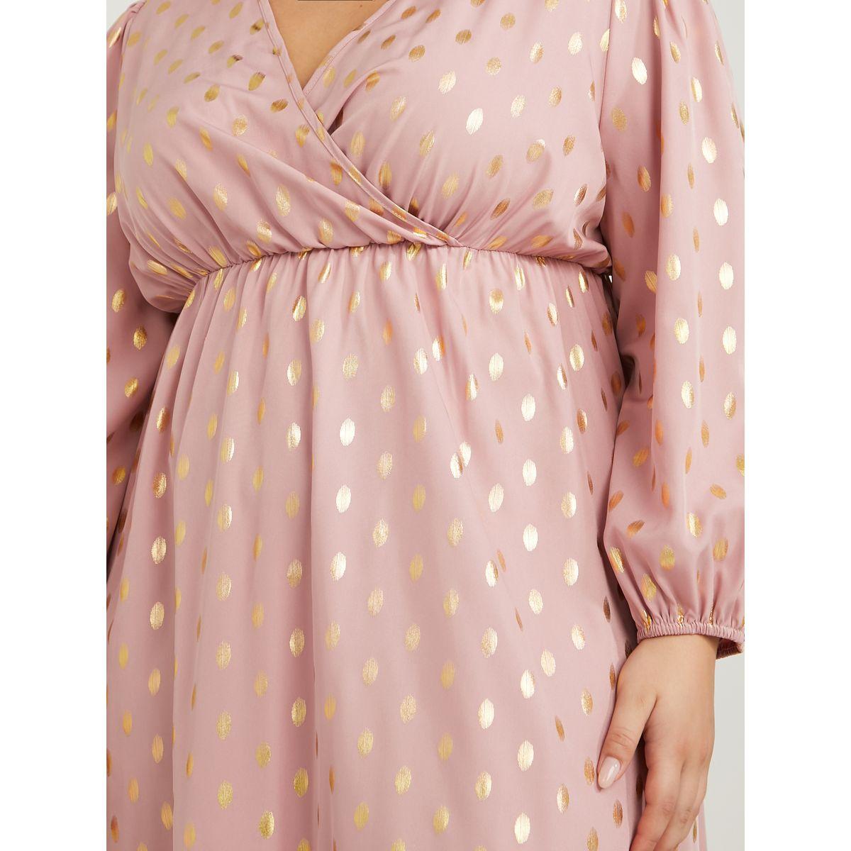 Styli Plus Long Sleeves Foil Spot Print A-Line Midi Dress-women-clothing-dresses-image-3