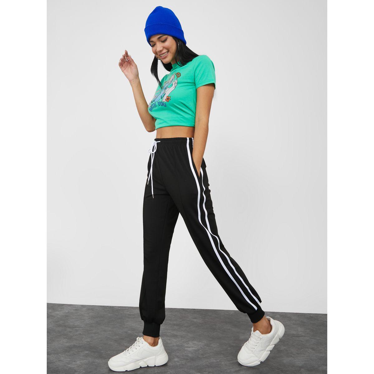 Styli Drawstring Waistband Side Stripe Relaxed Fit Jogger-women-clothing-bottoms-joggers-image-2