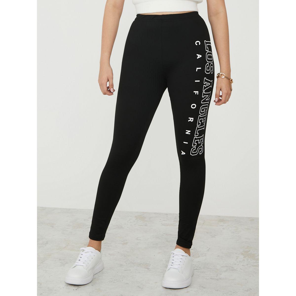 Styli Los Angeles Slogan Print Legging-women-clothing-bottoms-leggings-image-1