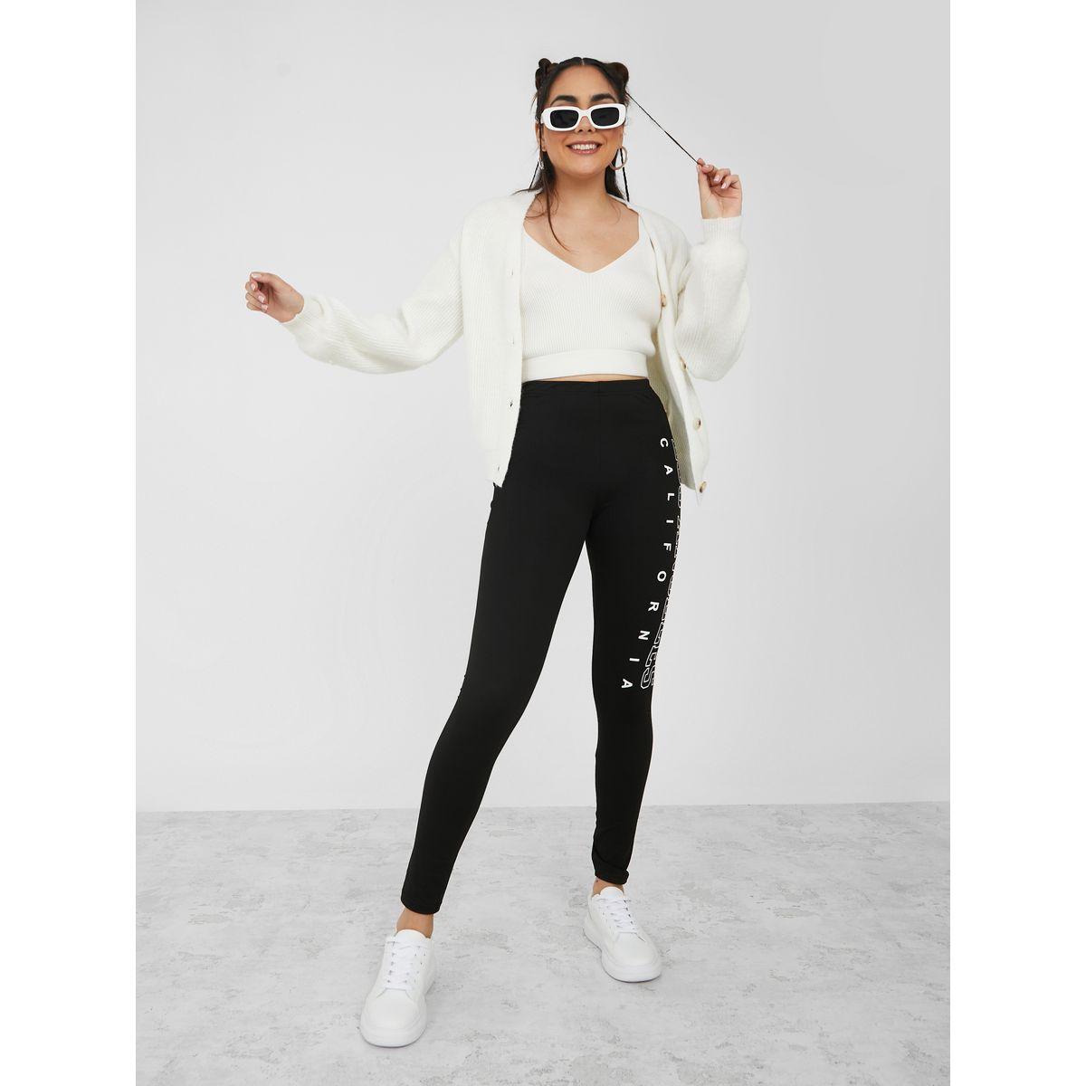 Styli Los Angeles Slogan Print Legging-women-clothing-bottoms-leggings-image-2