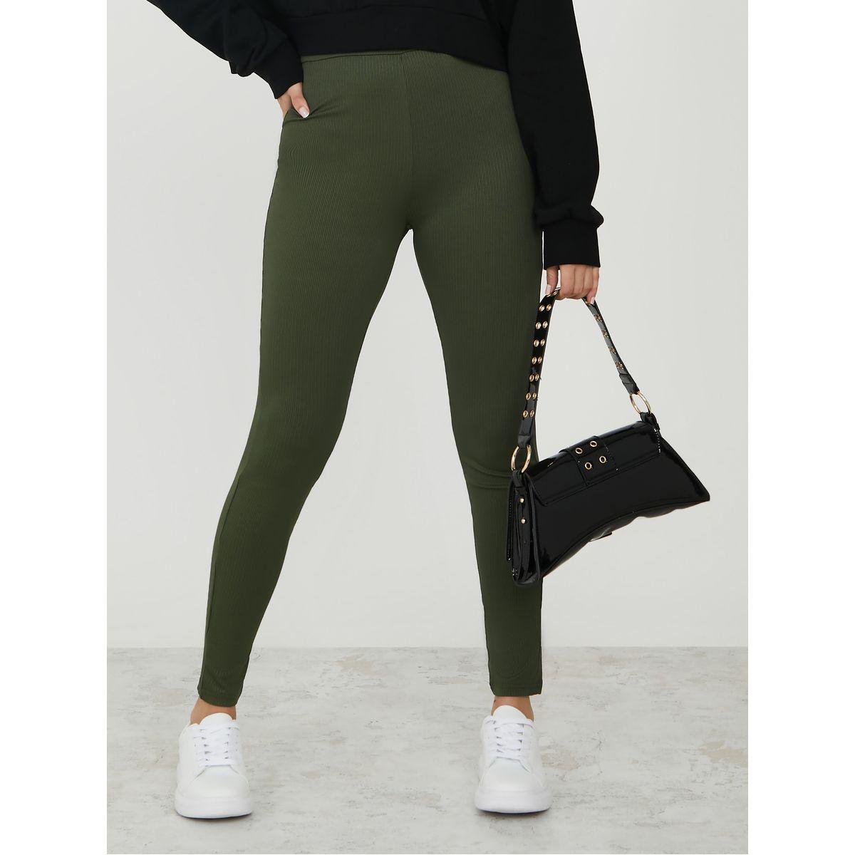 Styli Elasticated Waistband Ribbed Legging-women-clothing-bottoms-leggings-image-1