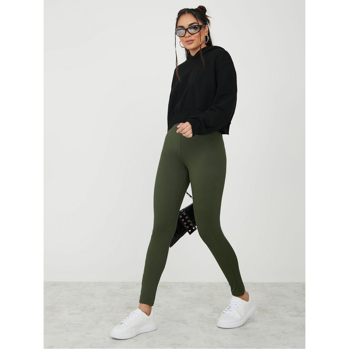 Styli Elasticated Waistband Ribbed Legging-women-clothing-bottoms-leggings-image-2