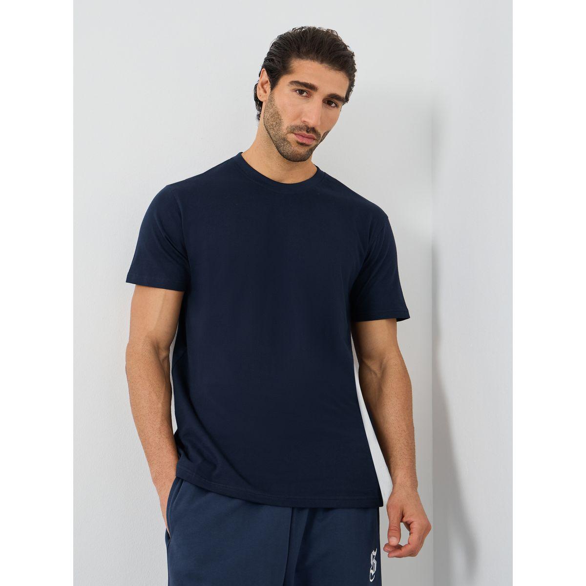 Styli Solid Crew Neck Short Sleeve T-Shirt-men-clothing-tshirtsandpolos-tshirts-image-1