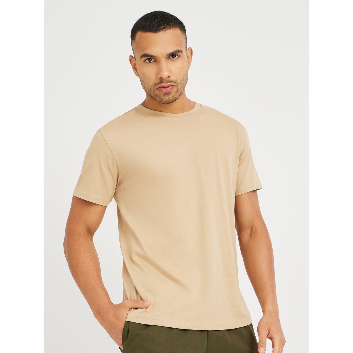 Styli Solid Short Sleeve Crew Neck T-Shirt-men-clothing-tshirtsandpolos-tshirts-image-1