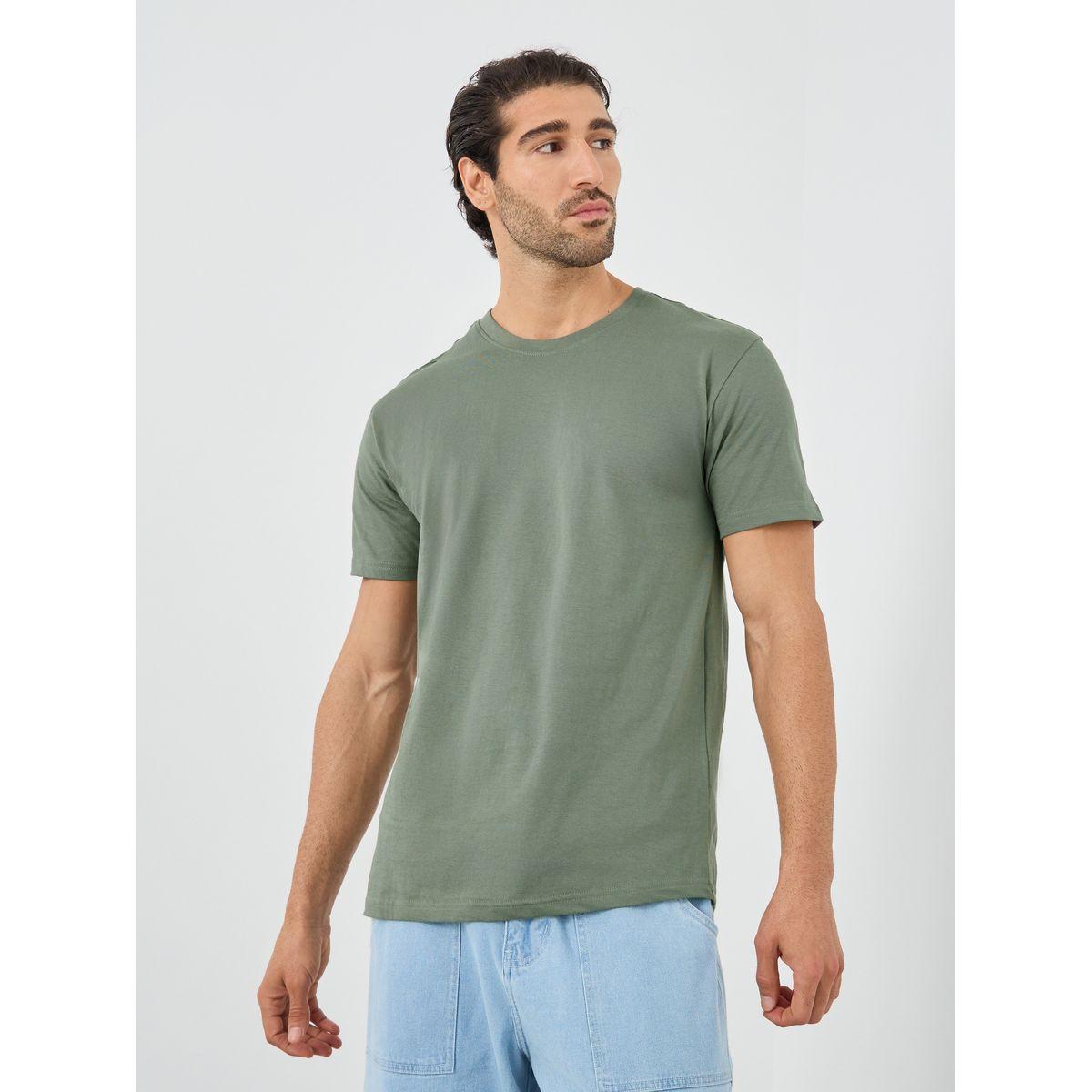 Styli Solid Crew Neck Short Sleeve T-Shirt-men-clothing-tshirtsandpolos-tshirts-image-1