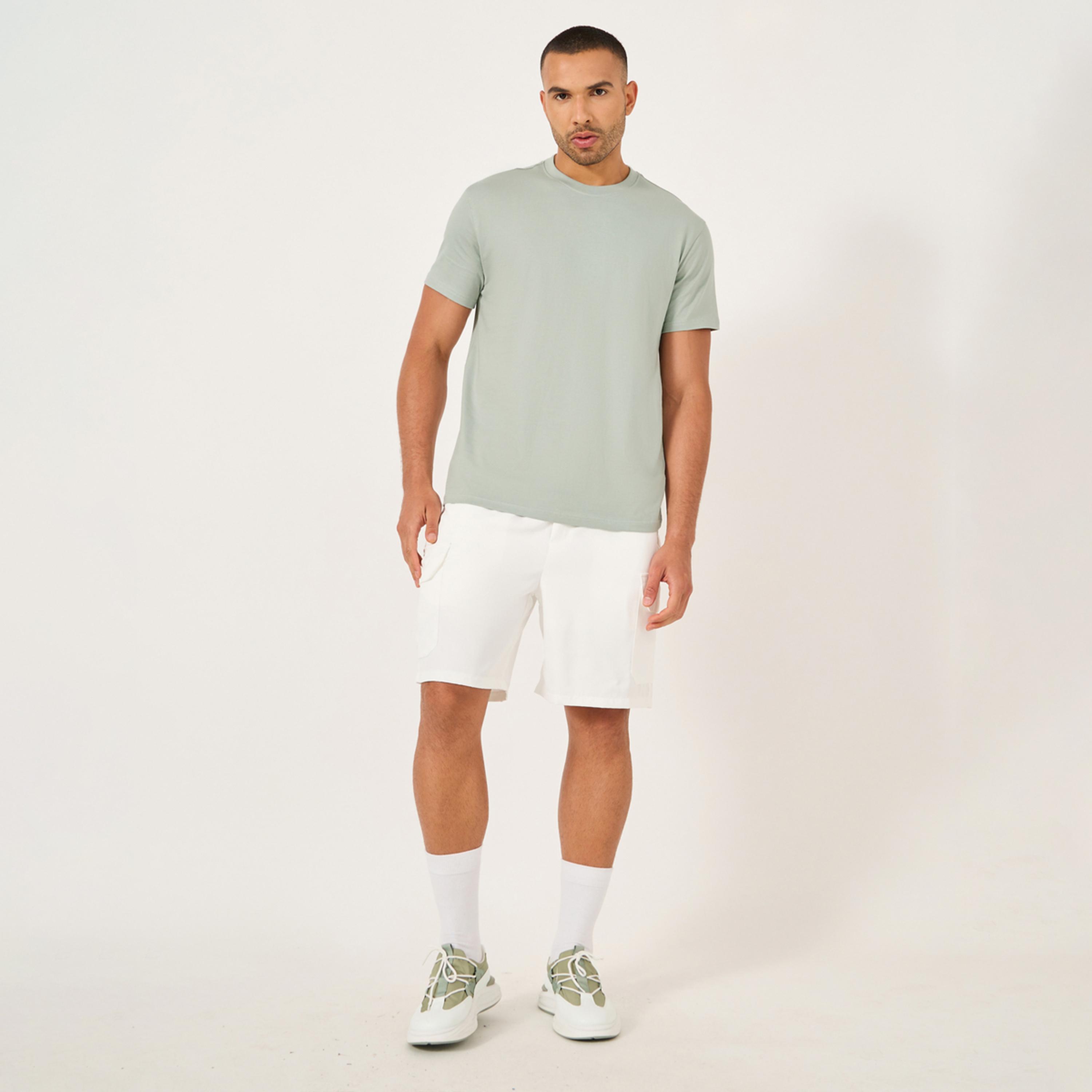 Styli Solid Slim Fit Pure Cotton T-Shirt-men-clothing-tshirtsandpolos-tshirts-image-2