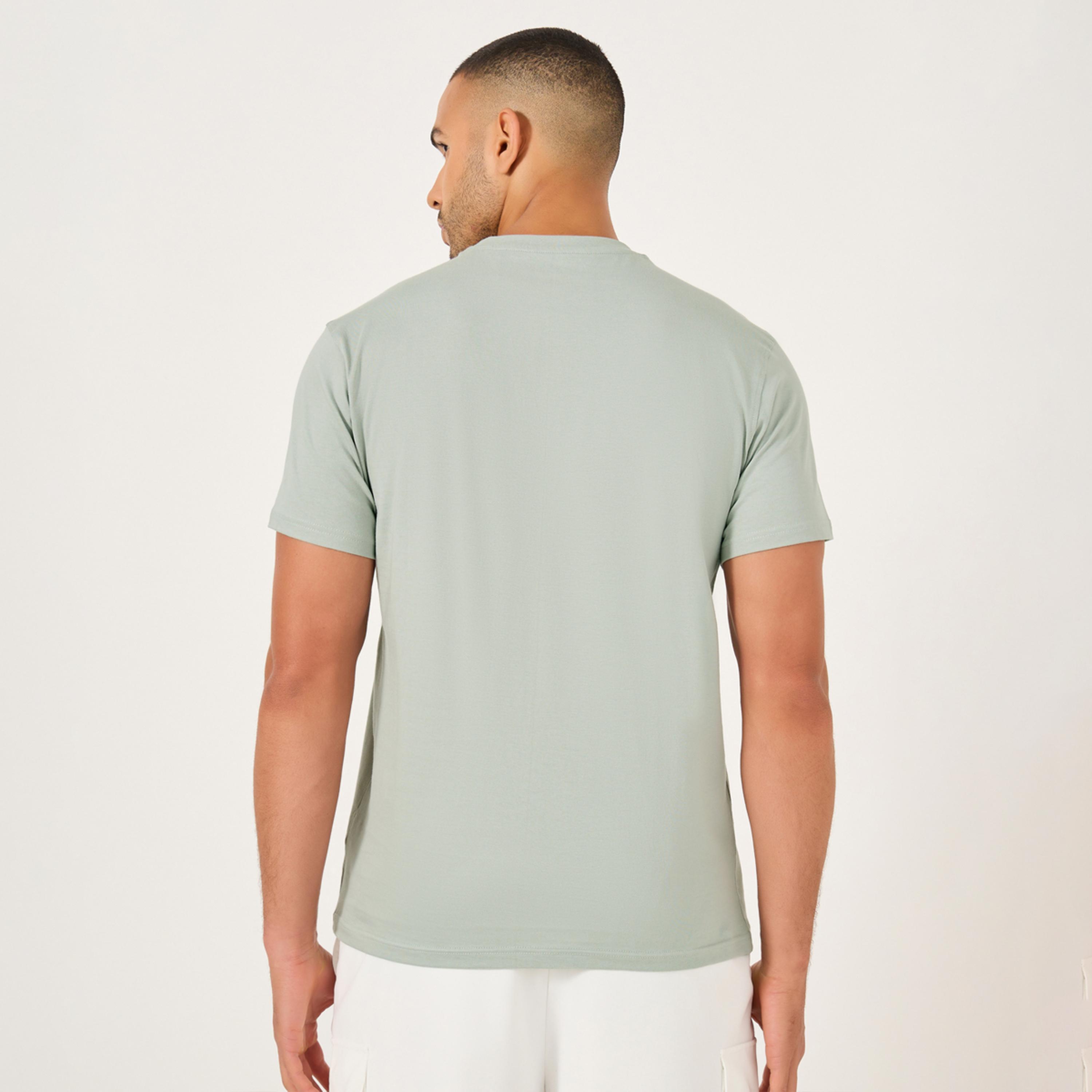 Styli Solid Slim Fit Pure Cotton T-Shirt-men-clothing-tshirtsandpolos-tshirts-image-4