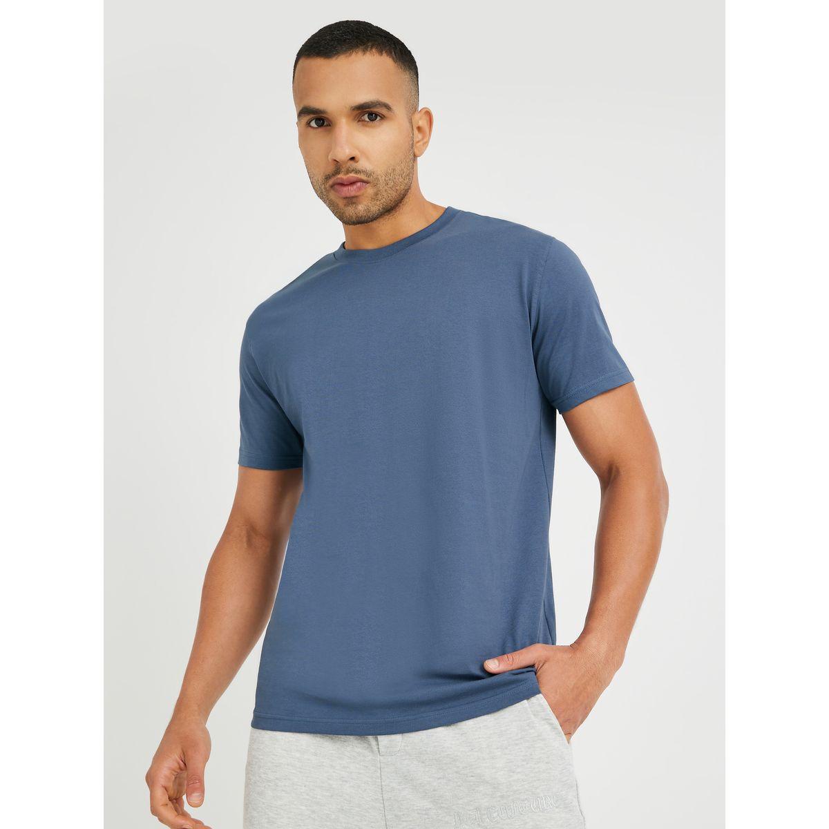 Styli Solid Short Sleeve Crew Neck T-Shirt-men-clothing-tshirtsandpolos-tshirts-image-1