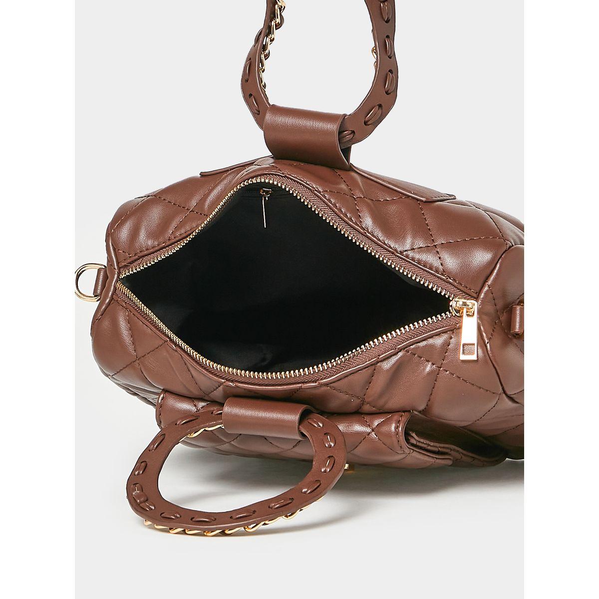 Styli Quilted Handbag with Round Chain Detail Top Handle-women-bagsandwallets-handbags-image-4