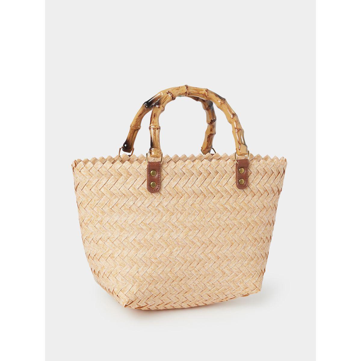 Styli Minimal Wicker Tote Bag with Top Handle-women-bagsandwallets-handbags-image-1