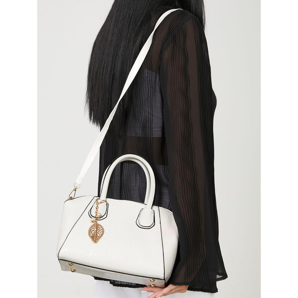 Styli Snake Skin Textured City Bag with Adjustable Strap-women-bagsandwallets-handbags-image-3