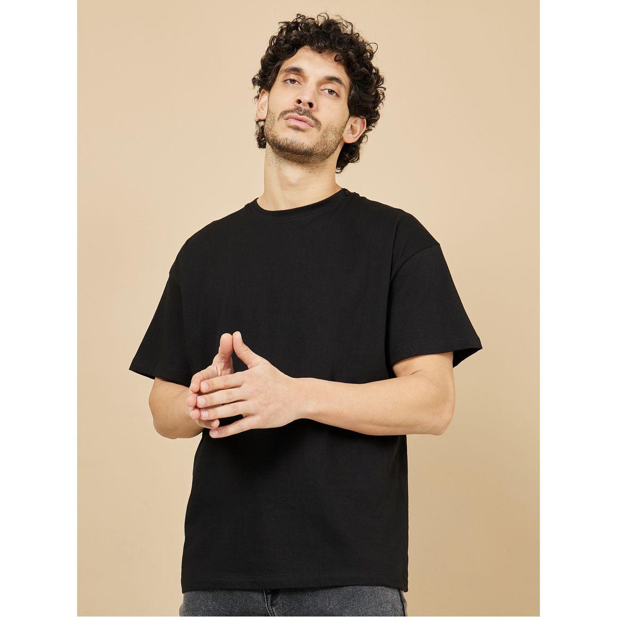 Styli Solid Crew Neck Oversized Cotton T-Shirt-men-clothing-tshirtsandpolos-tshirts-image-4