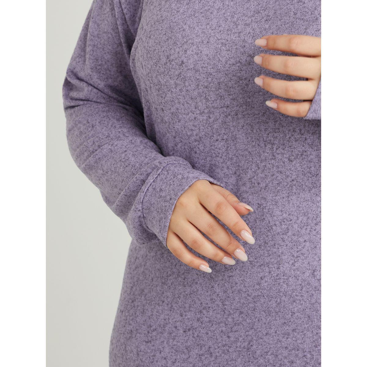 Styli Plus Long Sleeves Knitted Midi Winter Dress with Collar-women-clothing-dresses-image-3