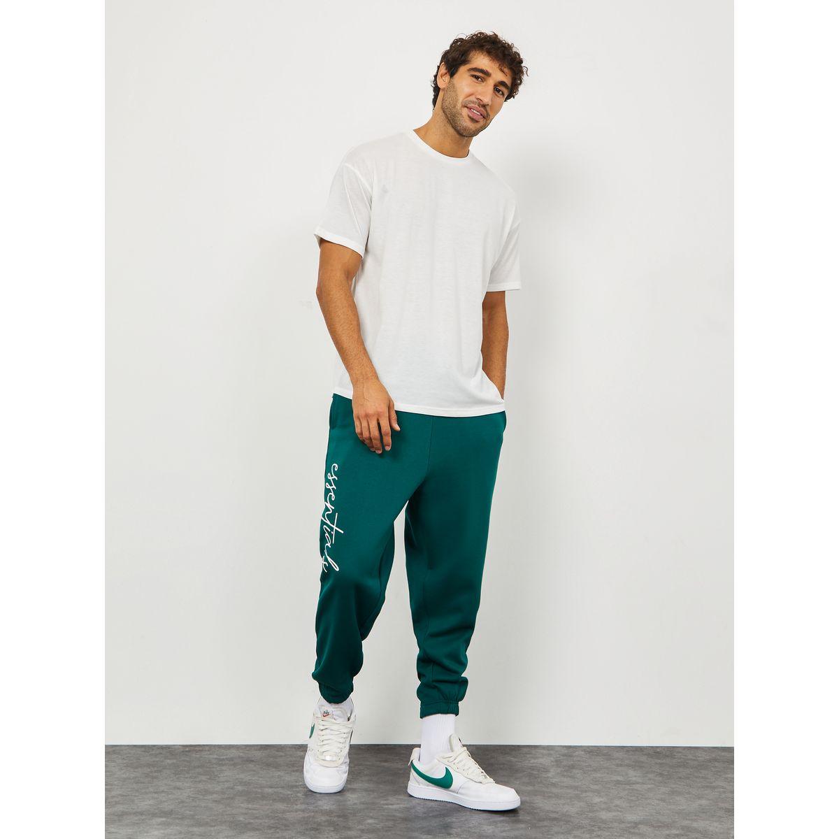 Styli Slogan Print Oversized Fit Jogger with Slip Pocket-men-clothing-bottoms-joggers-image-1