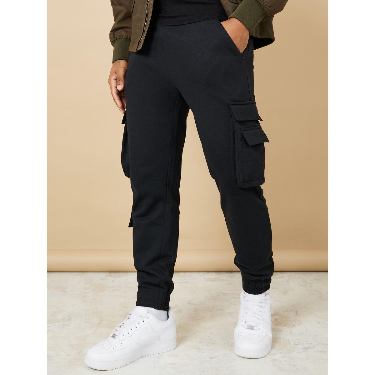 Styli Solid Cargo Jogger with Drawstring Waistband-men-clothing-bottoms-joggers-image-1