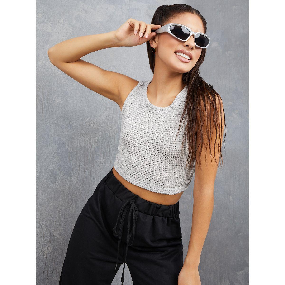 Styli Sleeveless Textured Knit Tank Top-women-clothing-tshirts-image-1