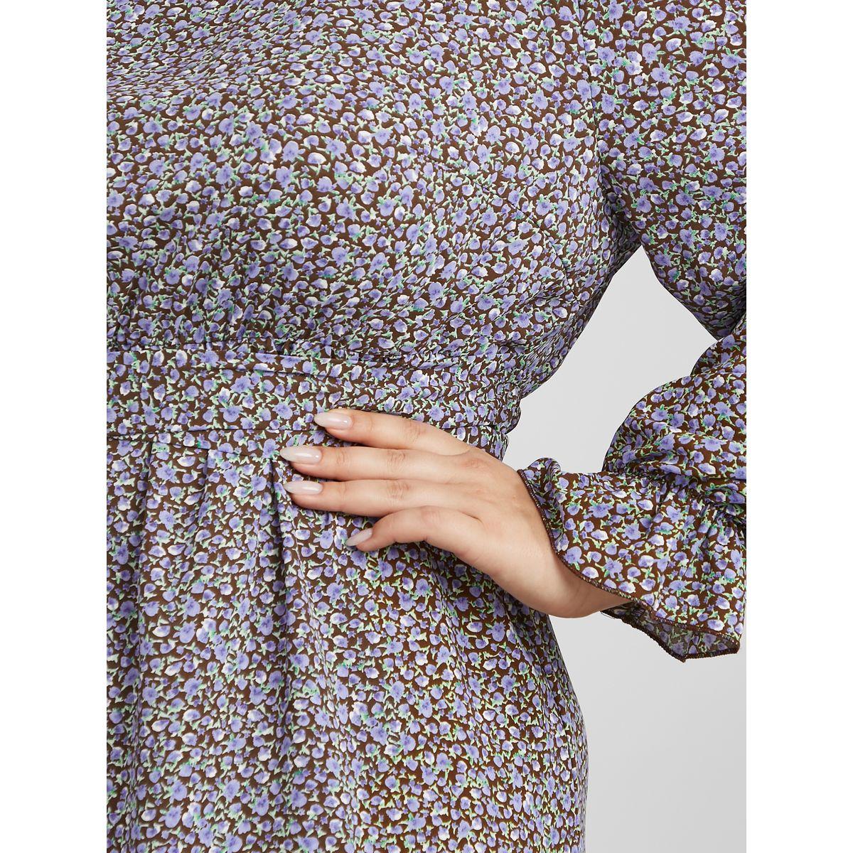فستان بطول الركبة مطبع بزهور-women-clothing-dresses-image-3
