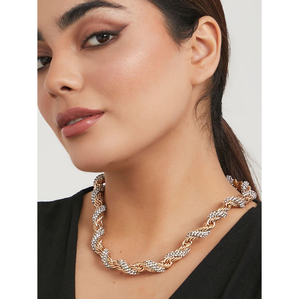 Styli Twisted Embellish Necklace-women-watchesandjewellery-jewellery-necklacesandpendants-image-1