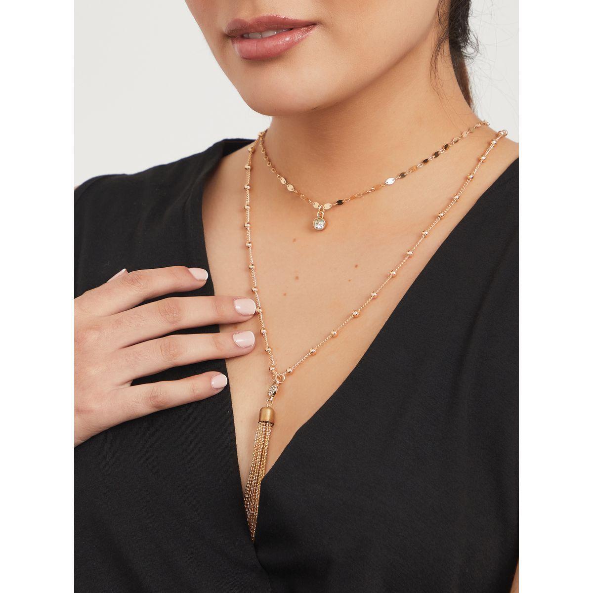 Styli Tassle Decor Layered Necklace-women-watchesandjewellery-jewellery-necklacesandpendants-image-1